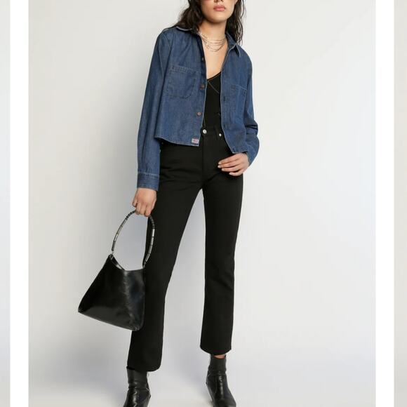 NEW Daily Blue Adriano Goldschmeid Burn Black High Waisted Jean in Infinity - Picture 2 of 12